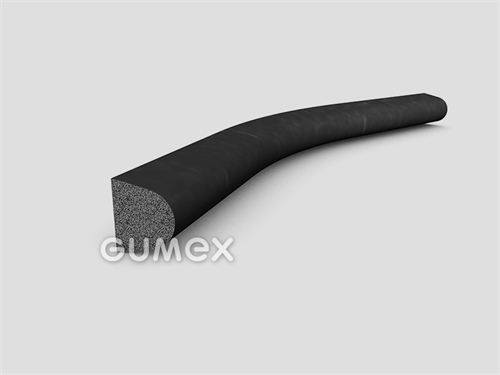 "D" mikroporöses Profil, 13x15/R5,75mm, Dichte 500kg/m3, EPDM, -30°C/+80°C, schwarz, 